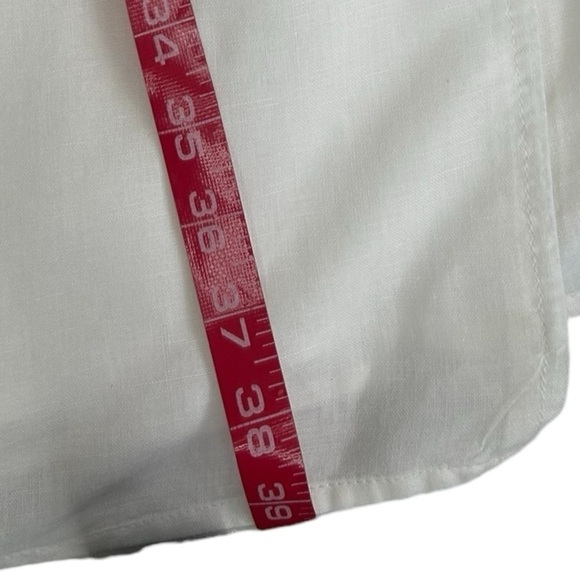 Calypso St. Barth for Target Womens SZ S White Linen Ruffle Wrap Dress Romantic - Picture 14 of 14